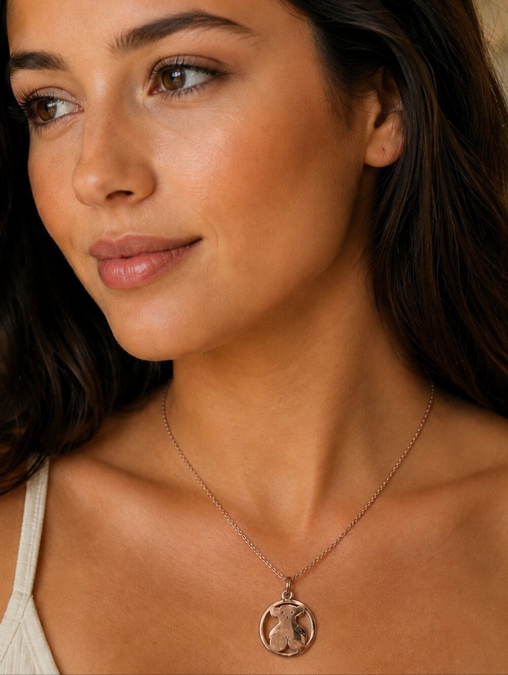 Tous Signature Bear Pendant & Chain Rose 18k Gold Plated Spanish Luxury Jewelry